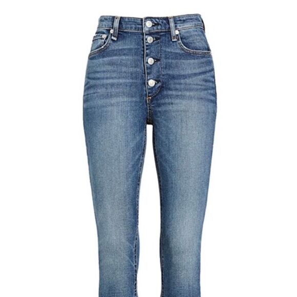 ✨Rag & Bone Nina High Rise Skinny Buttons Frayed Hem Sz 30 Jeans✨ - Picture 6 of 13